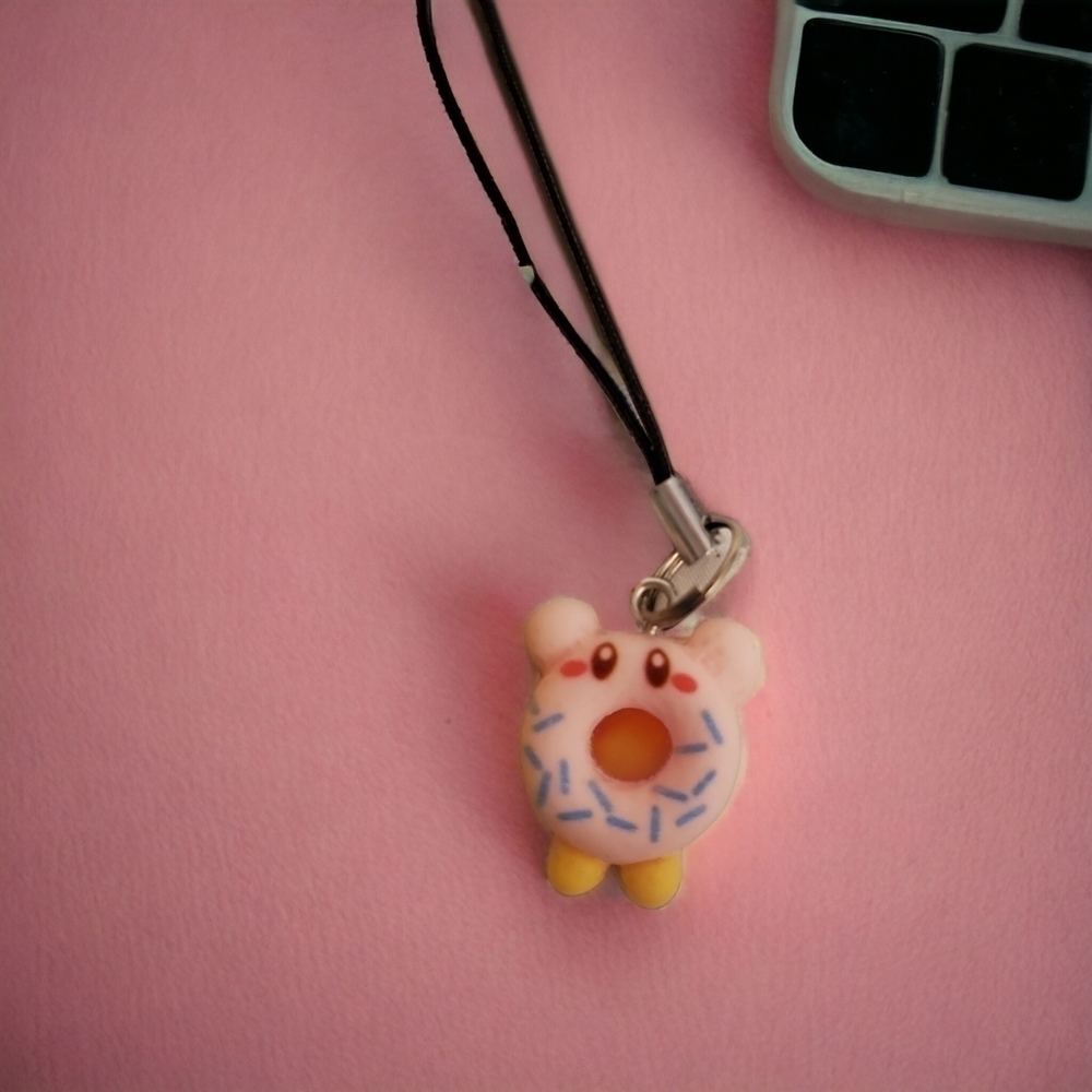 4/$10 Doughnut Kirby Phone Charm